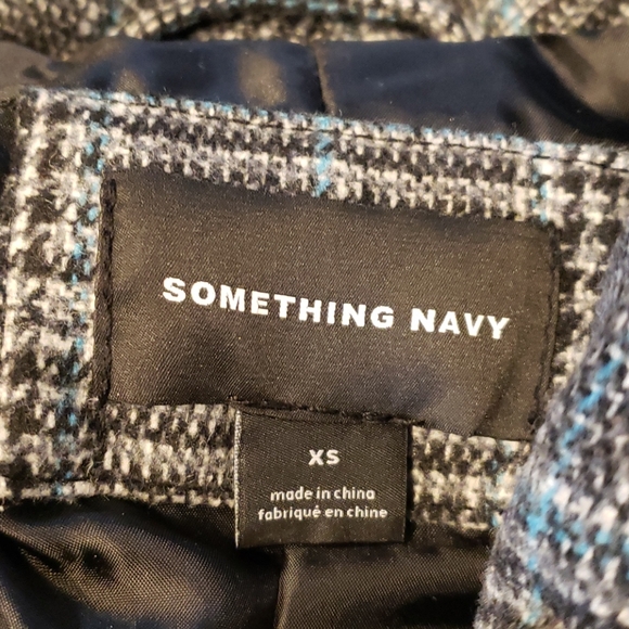 NWOT Something Navy Plaid Puffer Jacket XS - Picture 5 of 6